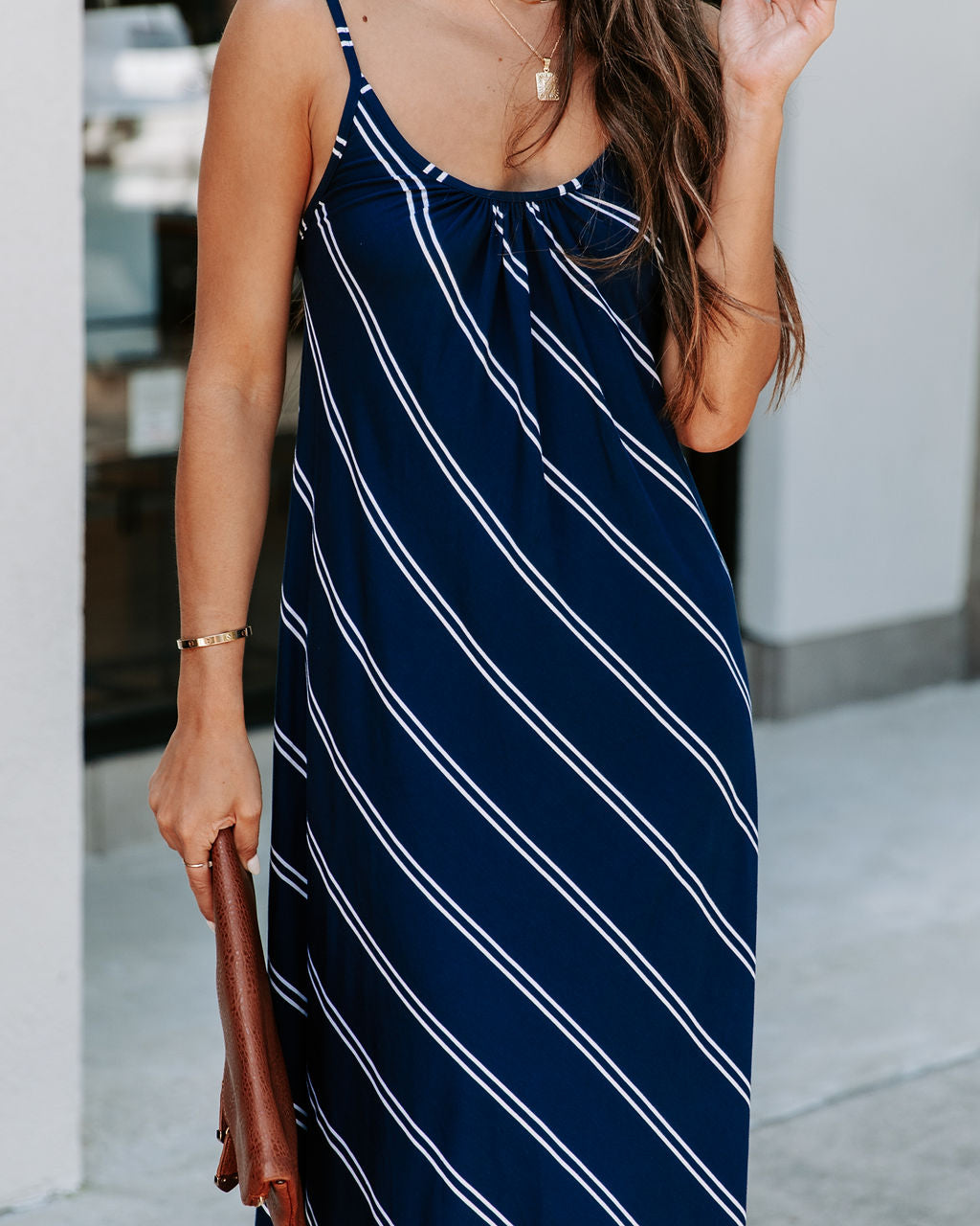 Powell Striped Adjustable Maxi Dress - Navy - FINAL SALE