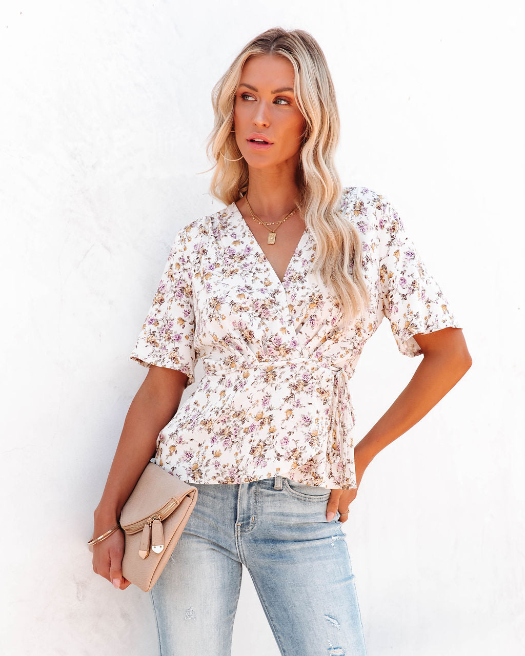 Vendee Floral Wrap Top - FINAL SALE