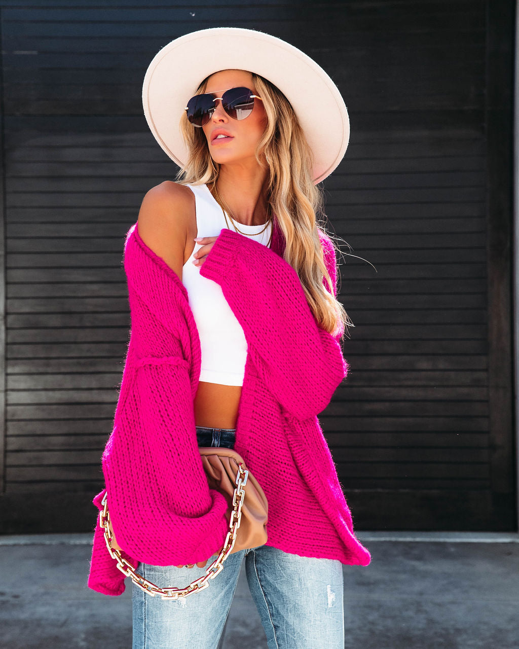Alessi Knit Cardigan - Hot Pink