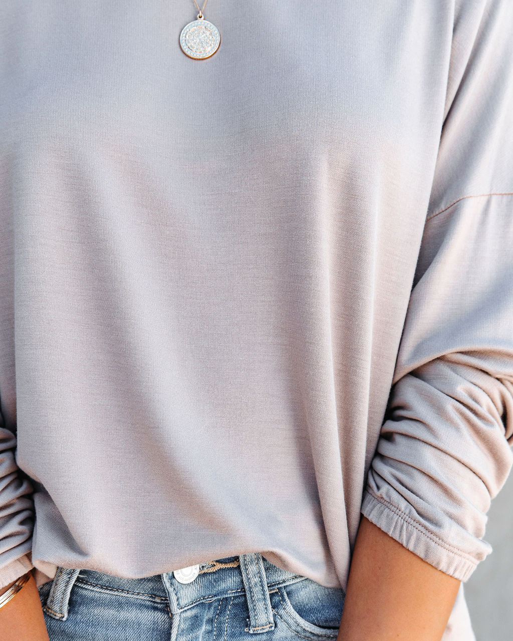 Jenna Boat Neck Long Sleeve Top - Mocha