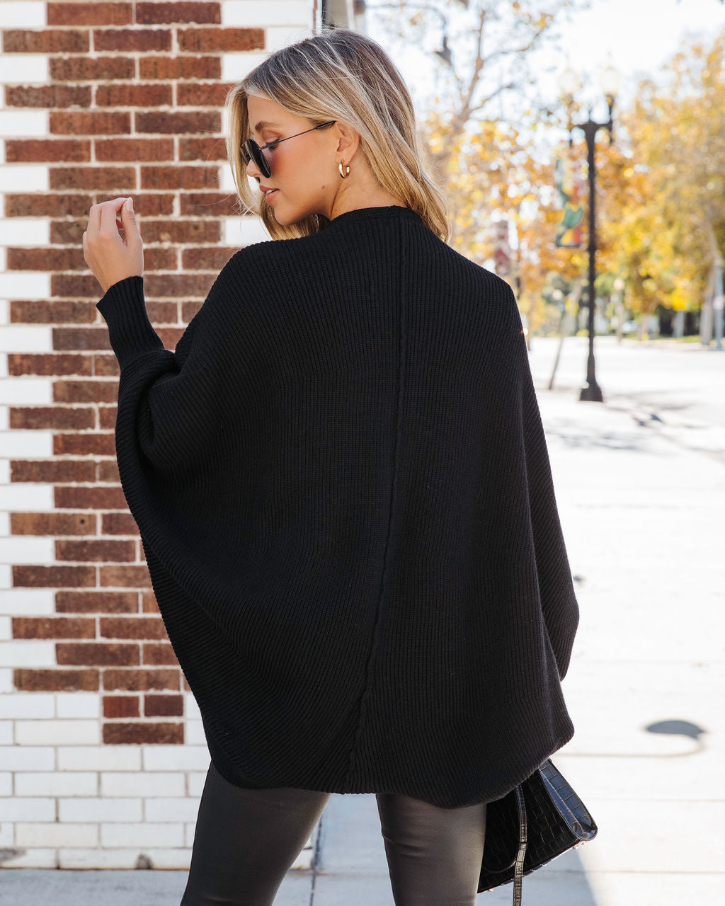 Mariah Knit Dolman Sleeve Cardigan - Black