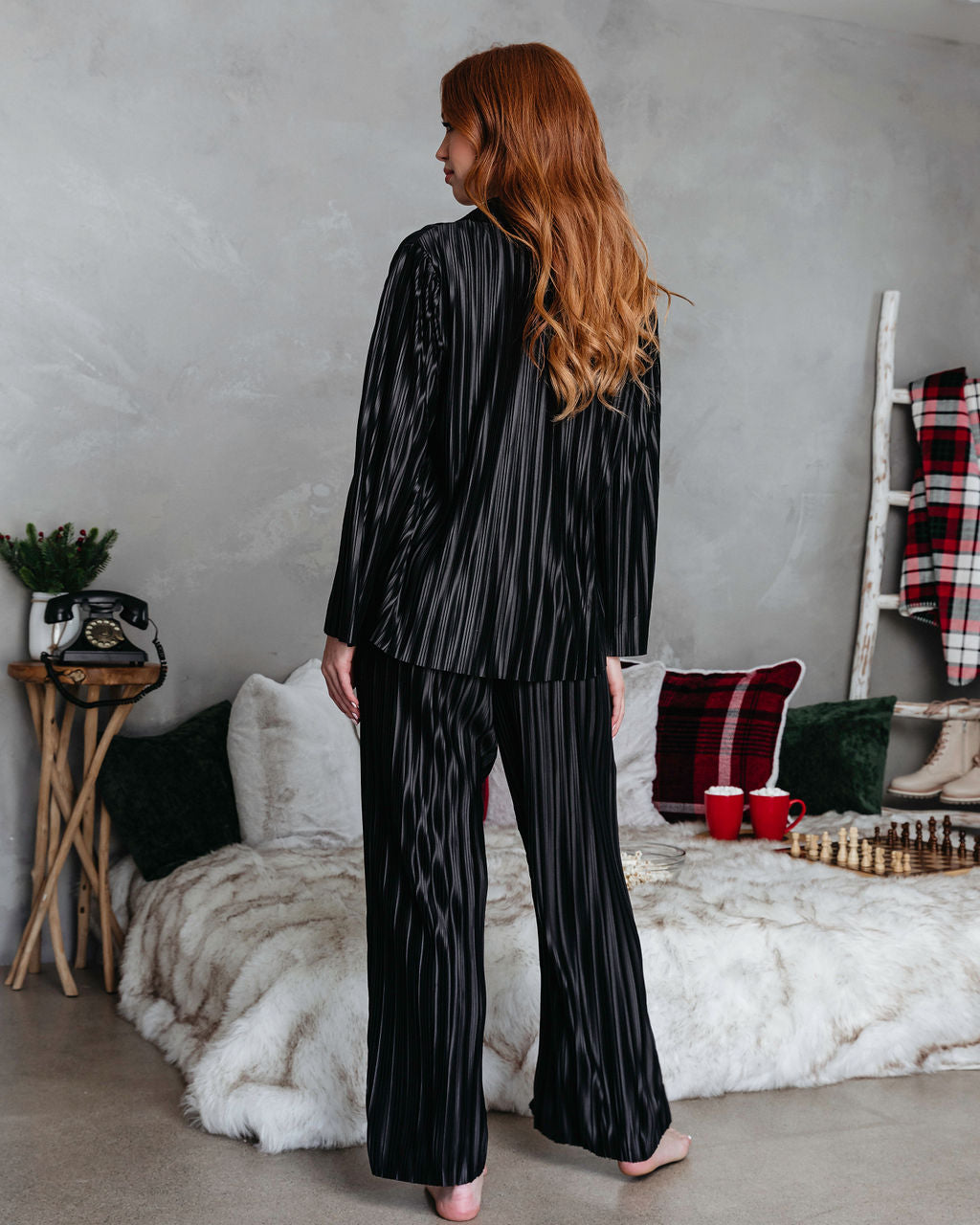 Hey Honey Plisse Pants - Black