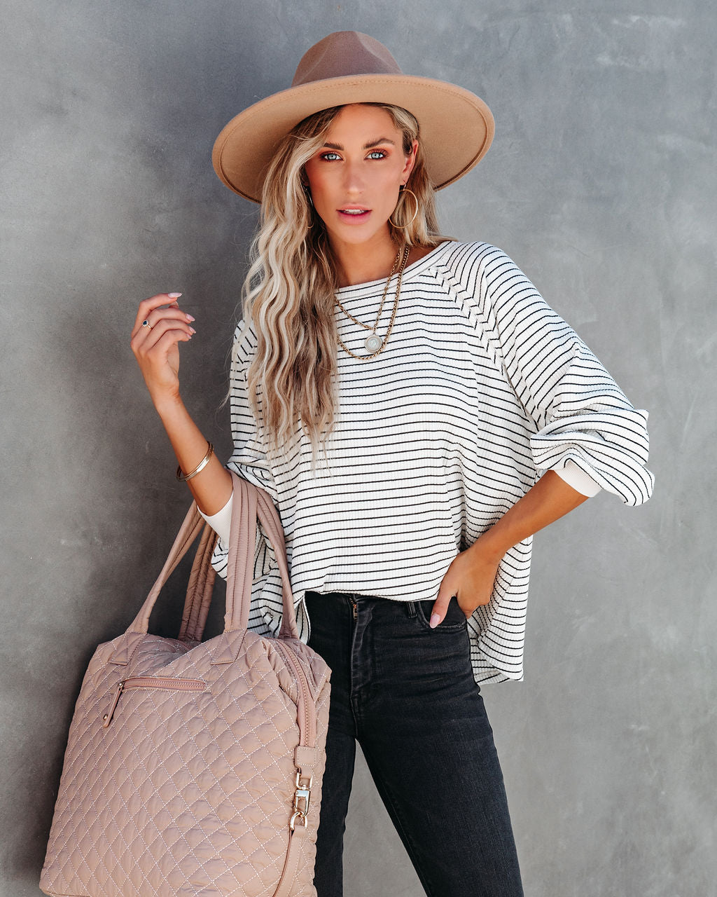 Jacey Cotton Striped Long Sleeve Top