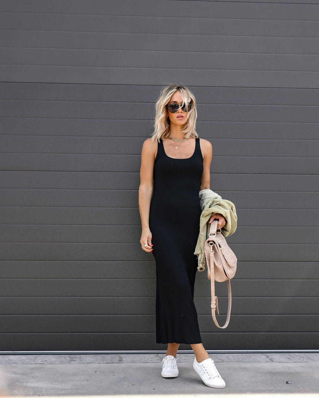 Cool For You Ribbed Maxi Dress - Black