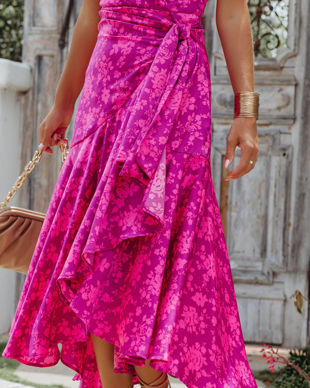 Espinosa Satin Floral Midi Dress - FINAL SALE