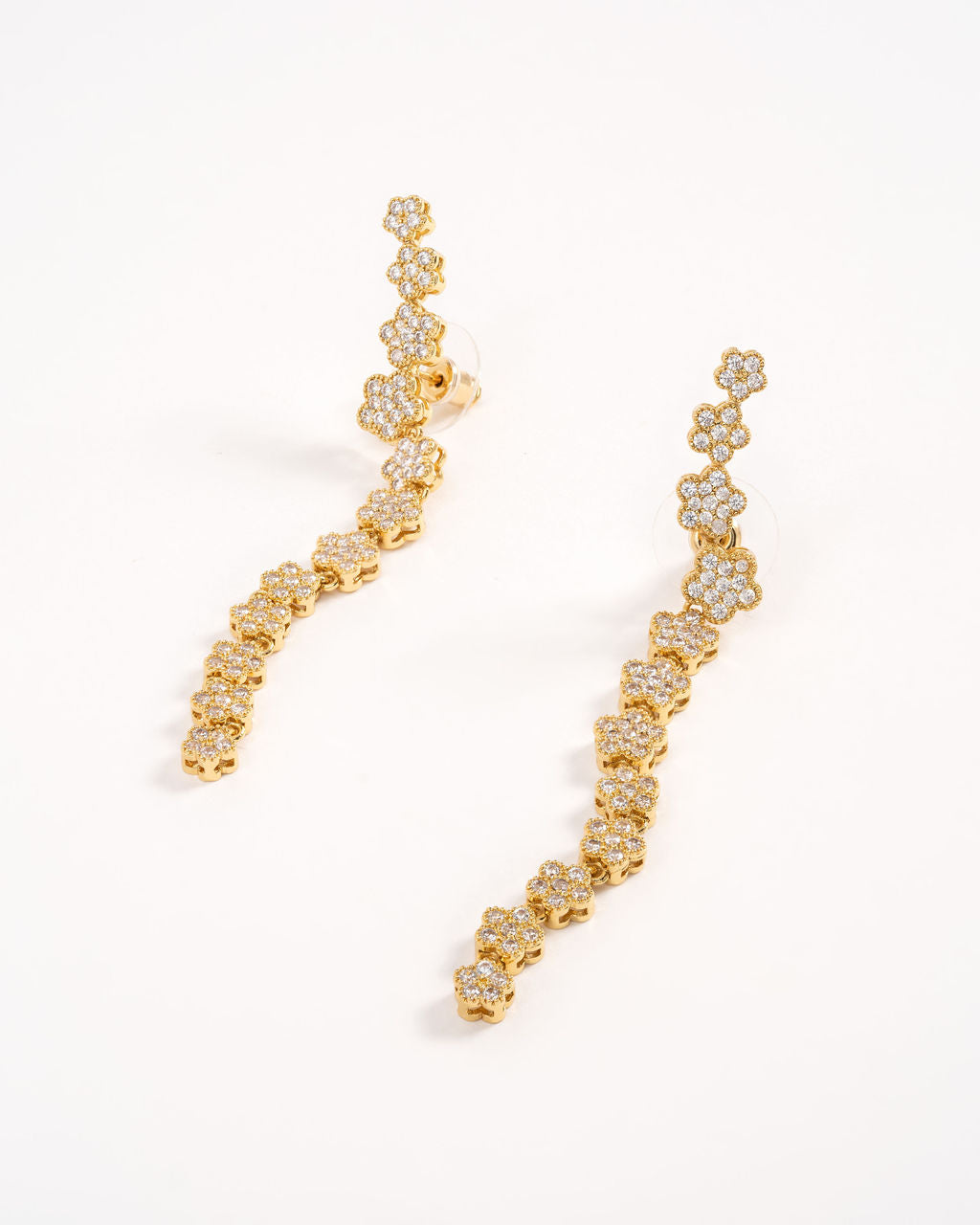 Sarah Floral Drop Earrings - Gold