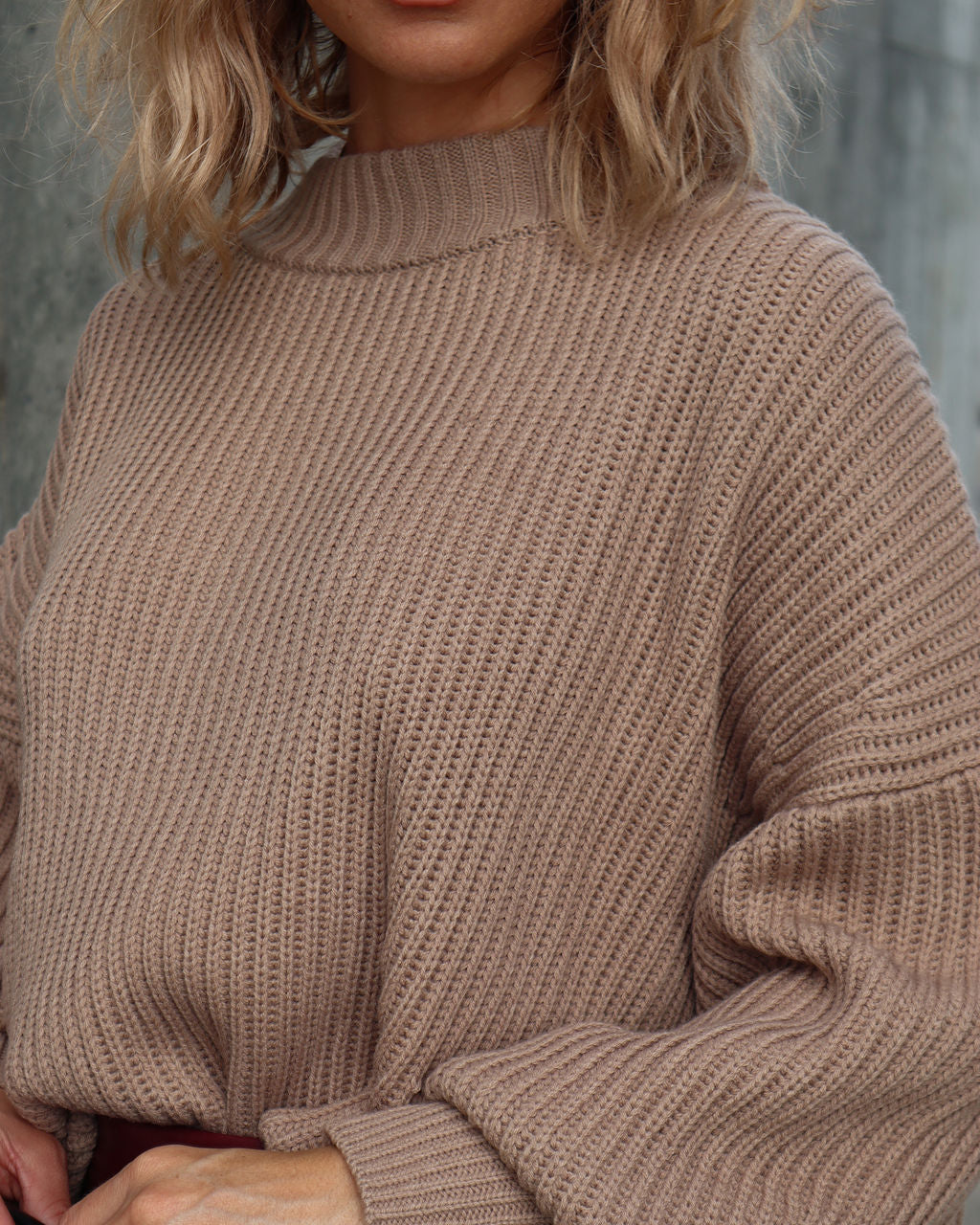 Gwenyth Knit Pullover Sweater - Taupe