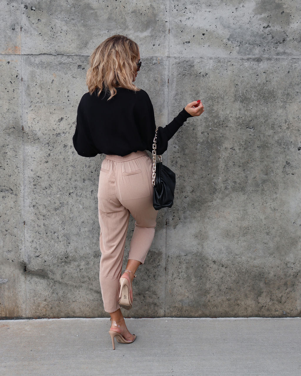 Mountain Lover Turtleneck Knit Pullover Sweater - Black