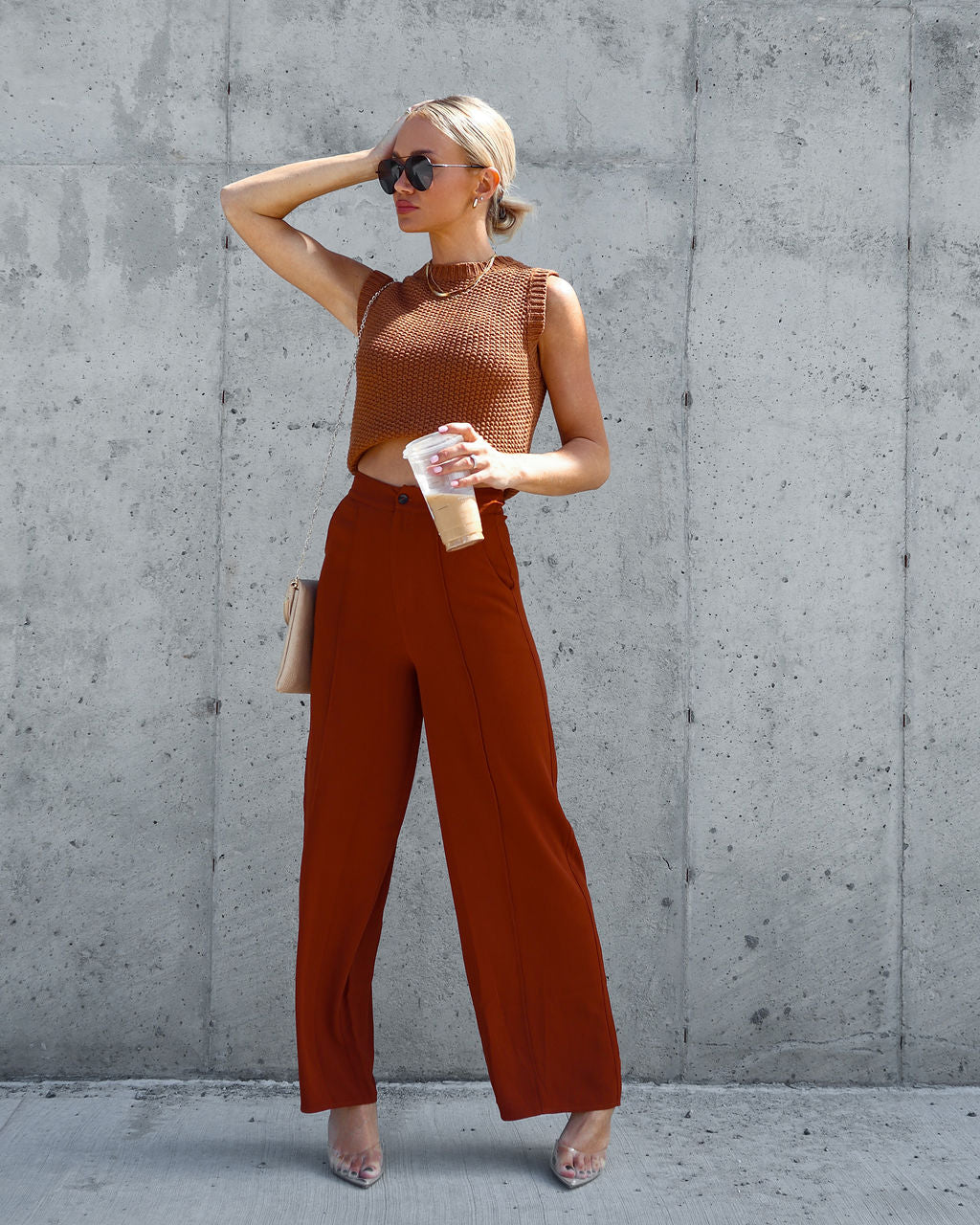 Need You Knit Cotton Top - Caramel