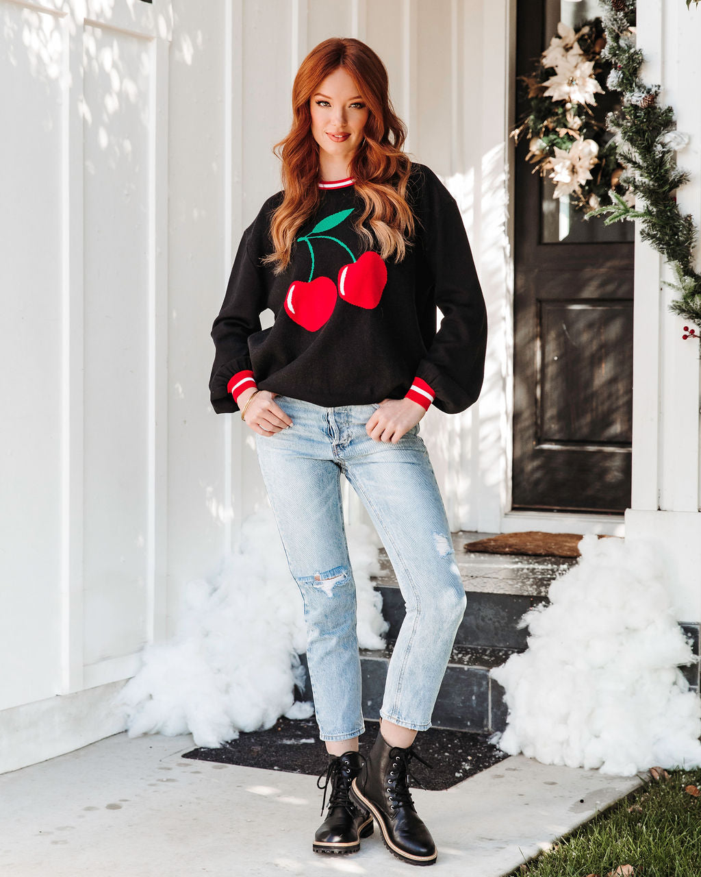 Top It With A Cherry Sweater - Black