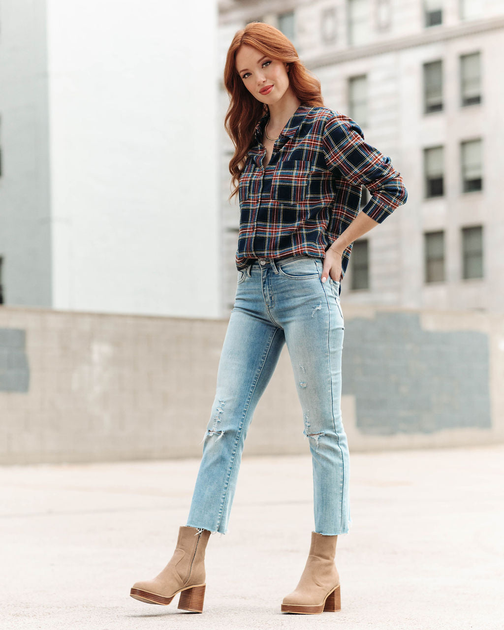 Plaid Kingdom Button Up Top