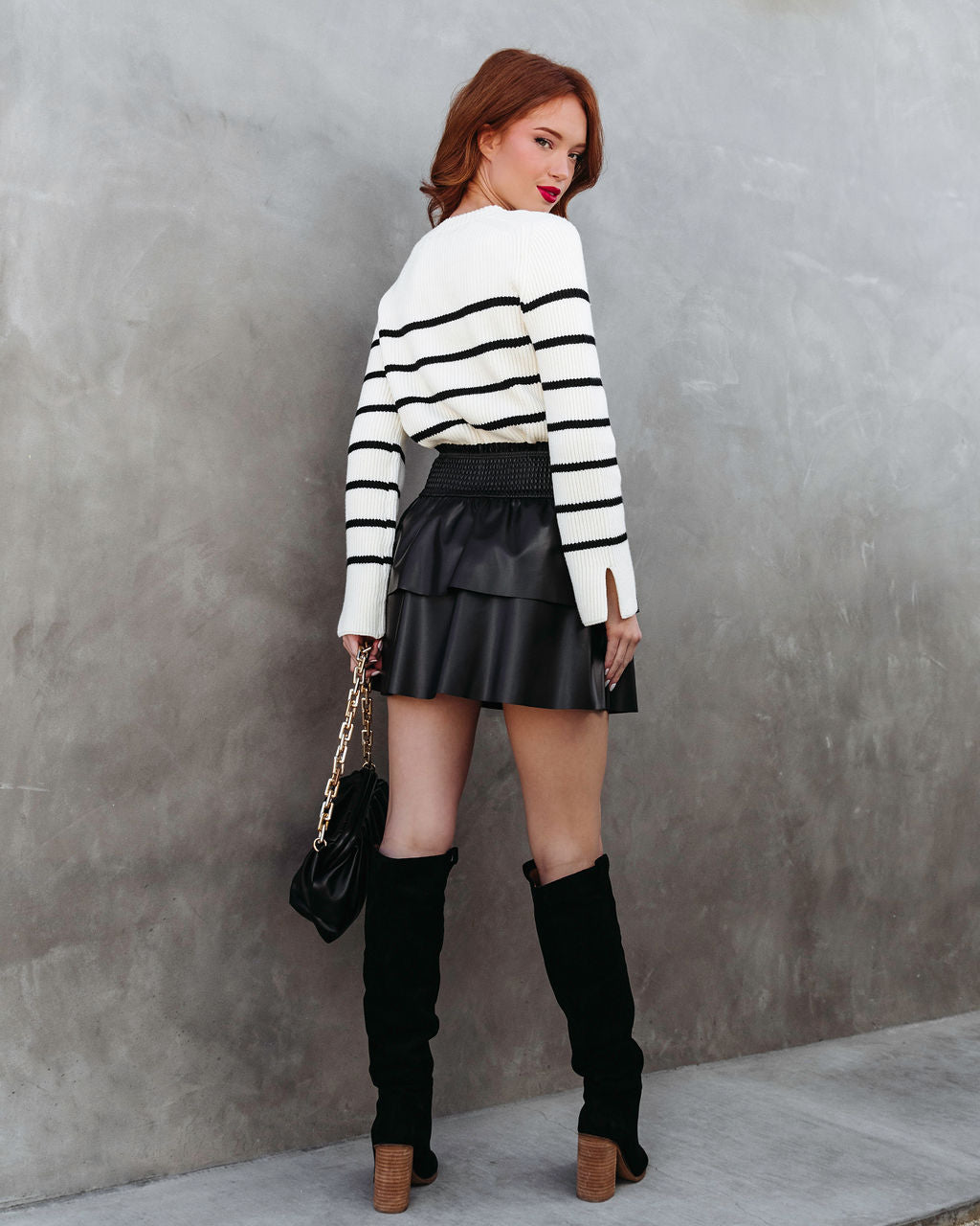 Take Me Away Striped Knit Pullover Sweater