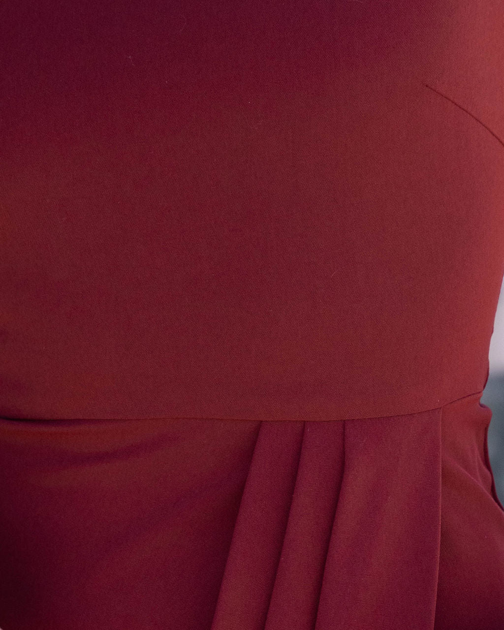 Aglow Strapless Draped Midi Dress - Wine