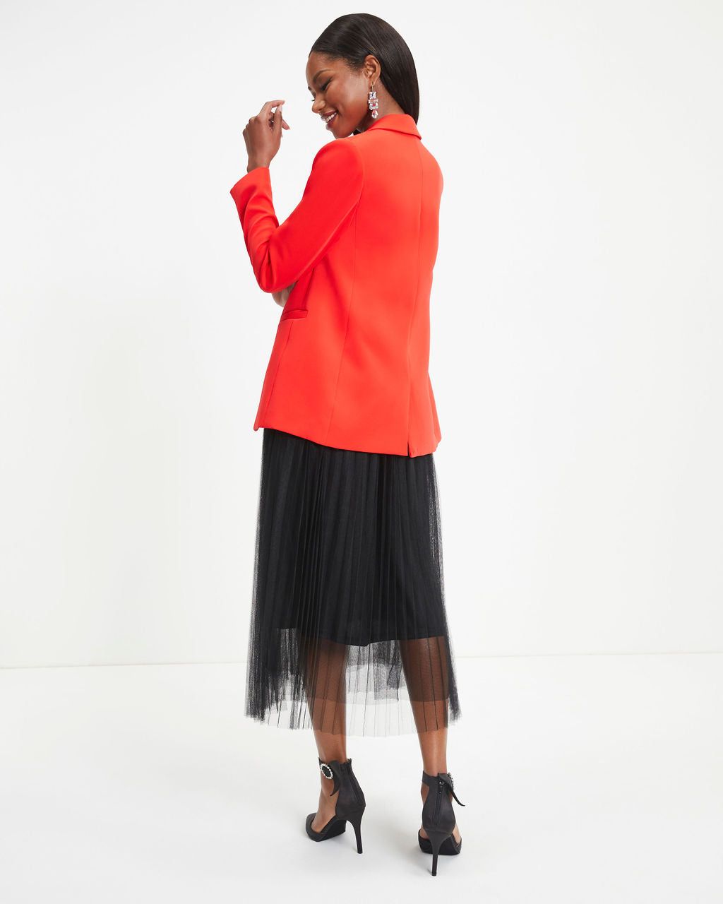 Standards Pocketed Blazer - Tomato Red