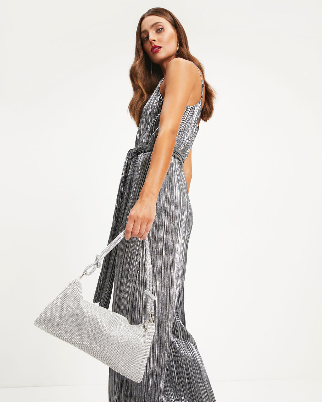 Paris Embellished Shoulder Bag - Silver