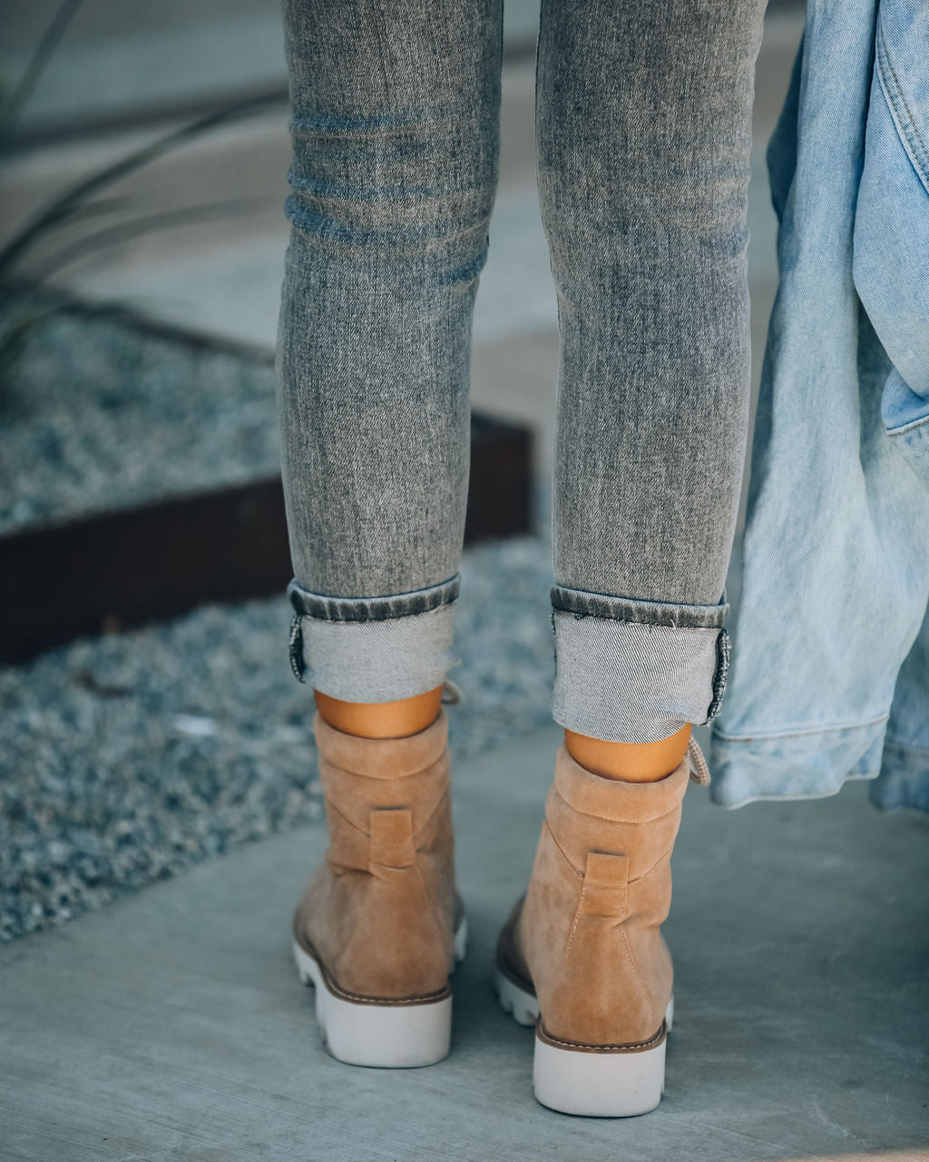 Arlene Faux Suede Lace Up Boot