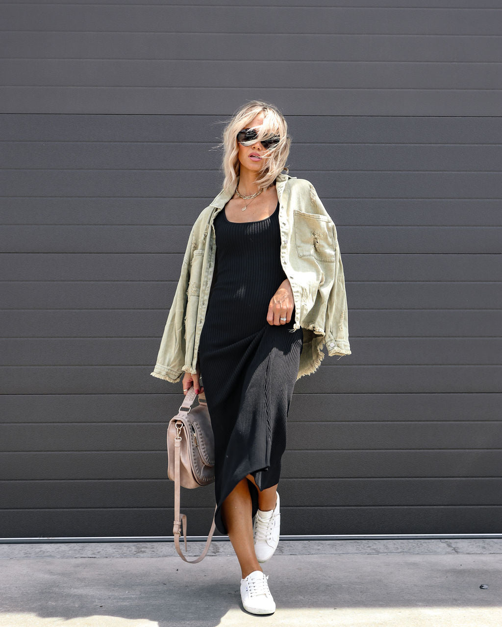 Cool For You Ribbed Maxi Dress - Black