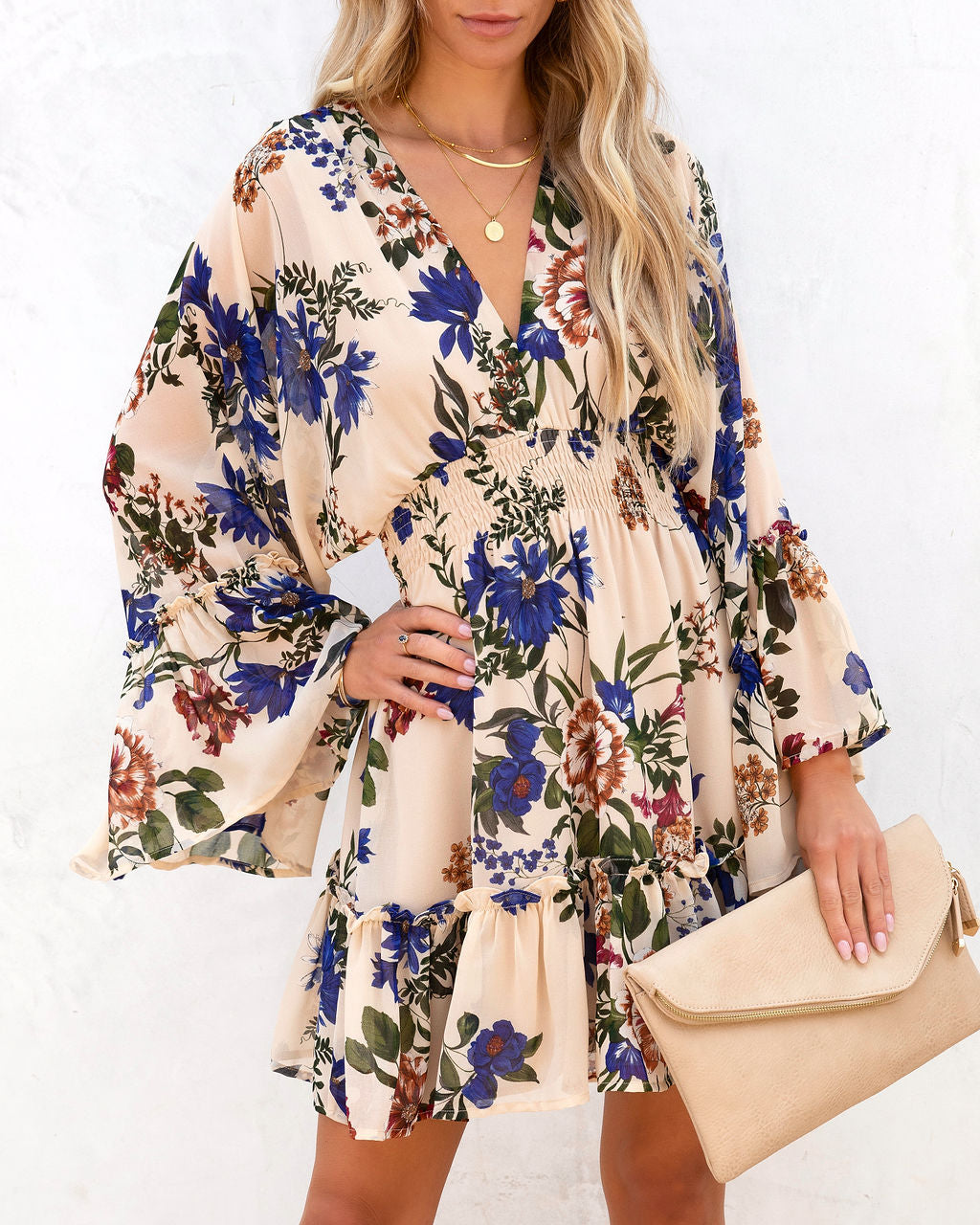 This Is Love Floral Bell Sleeve Mini Dress - SALE