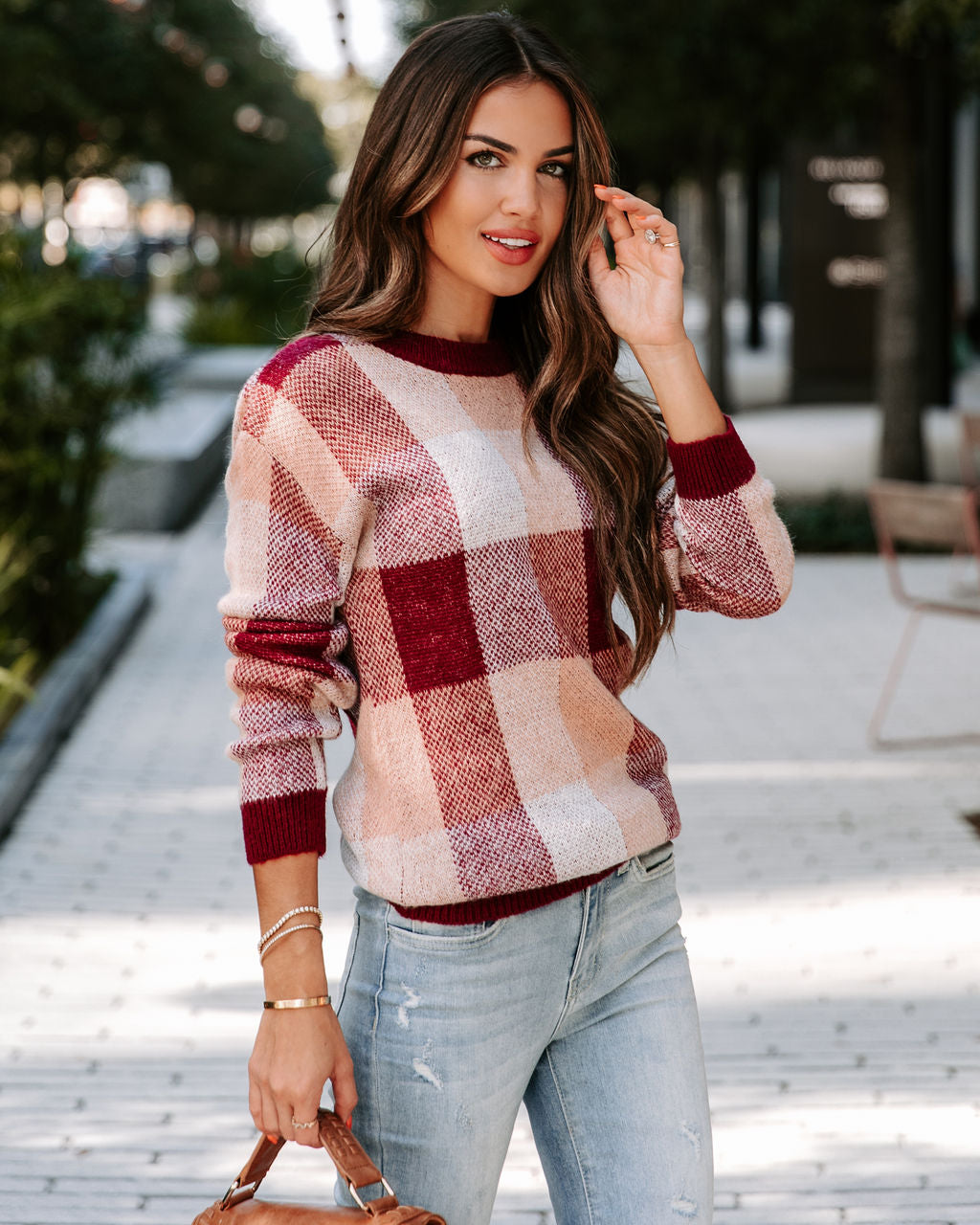 Apple Cider Fall Picnics Plaid Pullover Sweater
