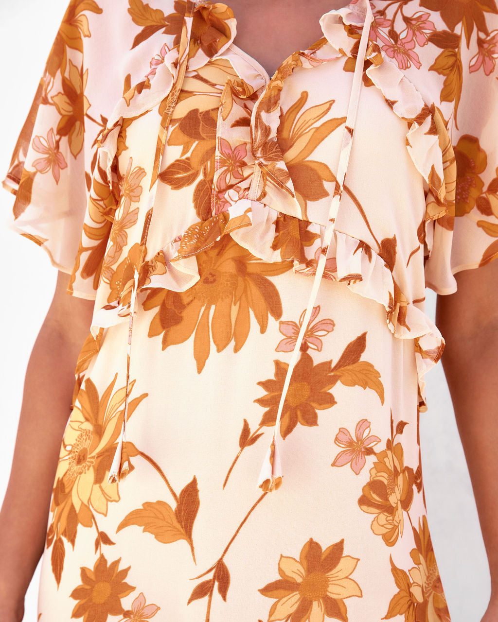 Castano Floral Ruffle Midi Dress - FINAL SALE