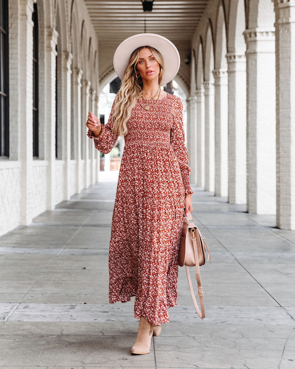 Justina Floral Smocked Maxi Dress