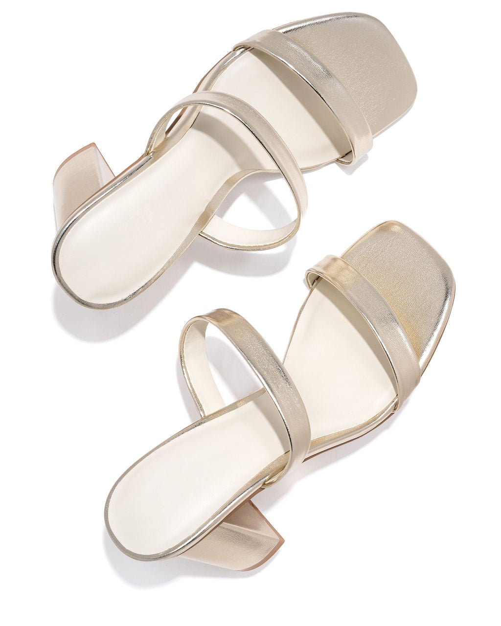 Raye Block Heeled Sandal - White Gold - FINAL SALE