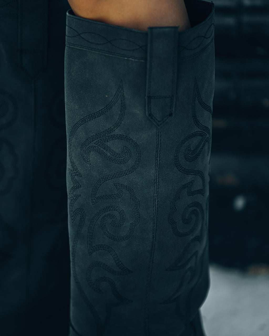 Carolina Western Faux Leather Boots - Black