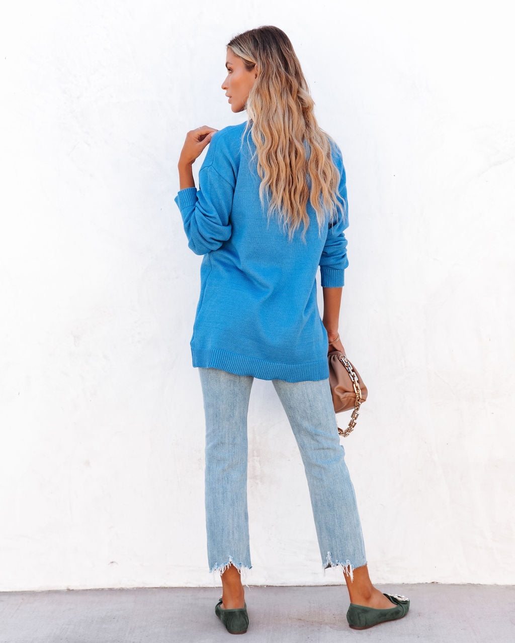 Korey Knit Oversized Pullover Sweater - Cobalt Blue - SALE