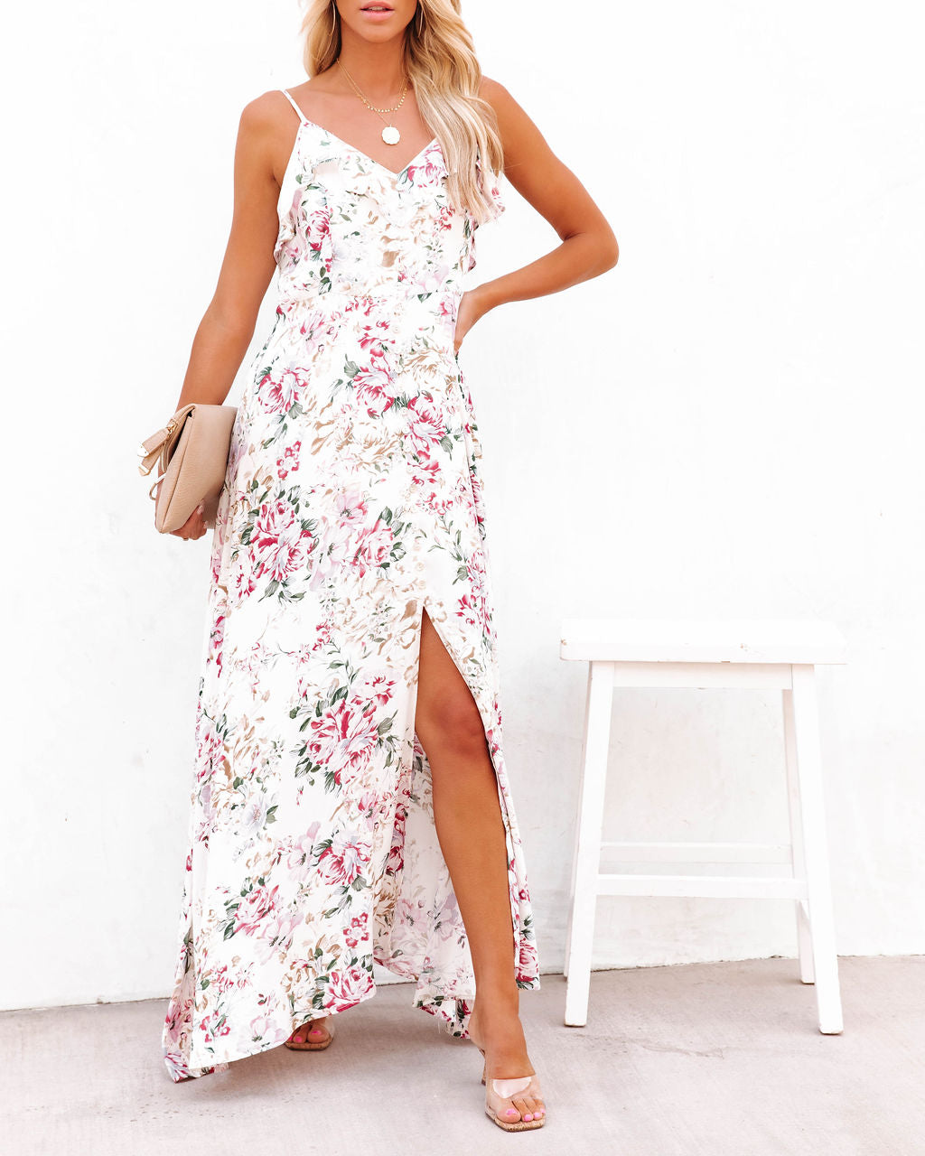 Domaine Floral Adjustable Button Down Maxi Dress - FINAL SALE