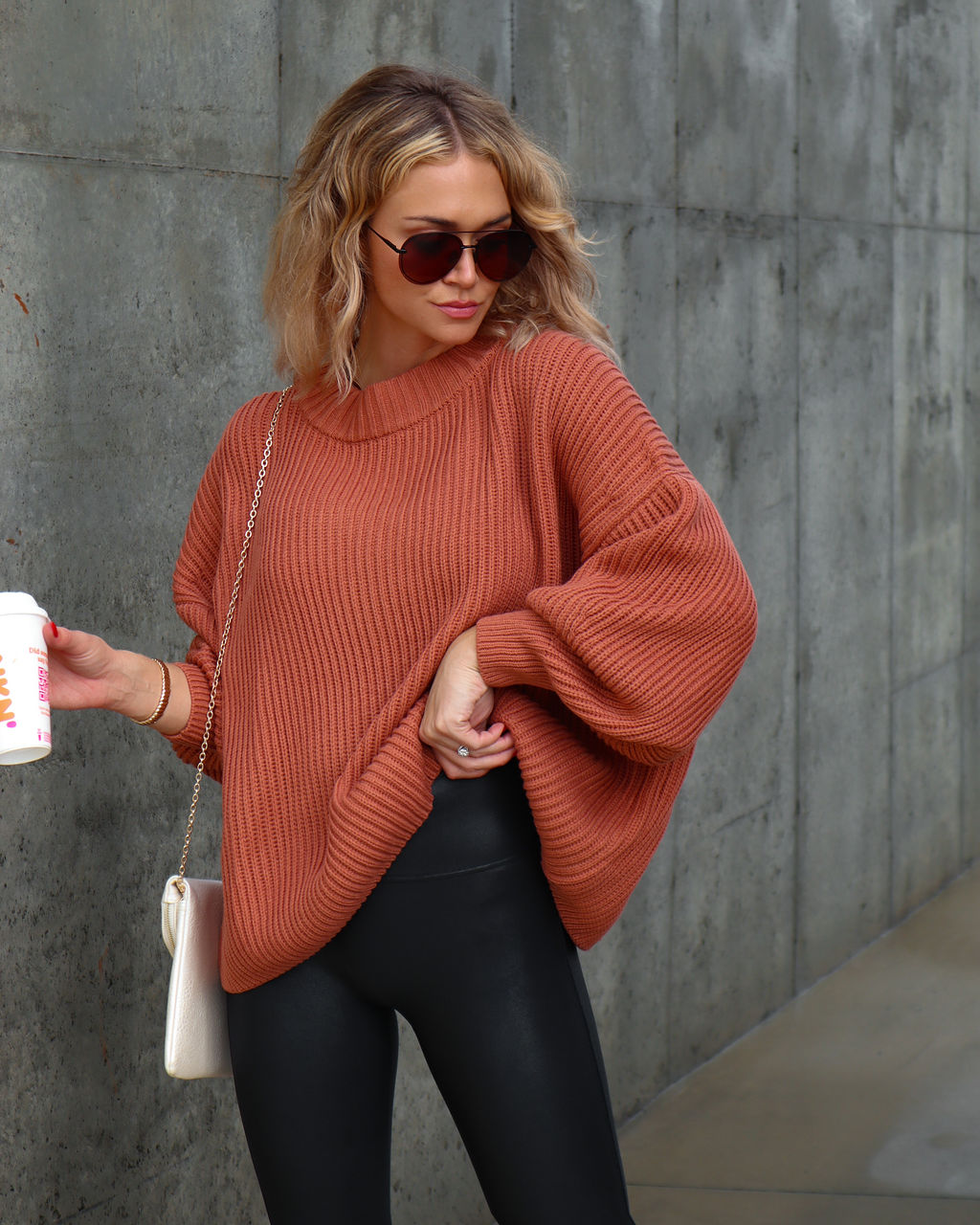 Gwenyth Knit Pullover Sweater - Clay