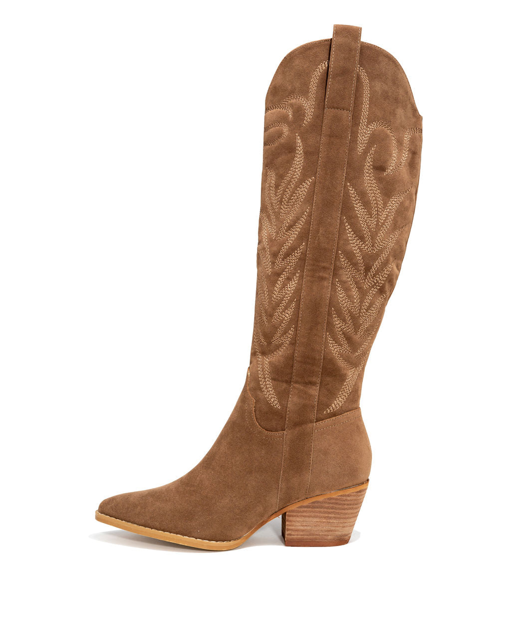 Tennessee Western Faux Suede Heeled Boots - Brown