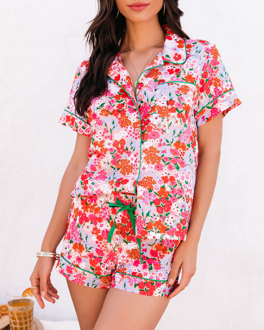 Kirsten Cotton Floral Button Down Pajama Top - FINAL SALE