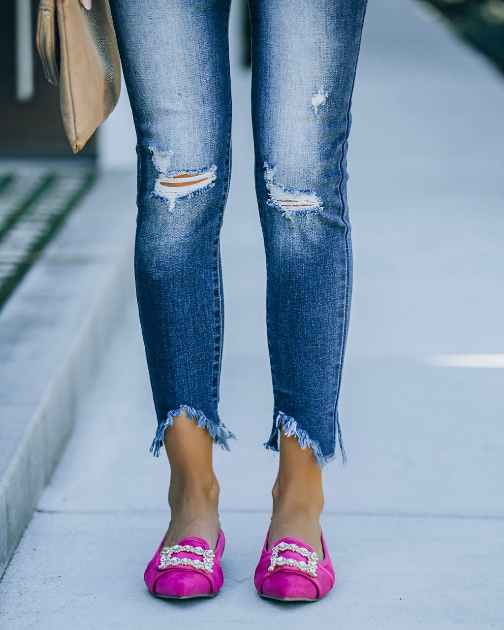 Vanderpump Embellished Faux Suede Flats - Pink