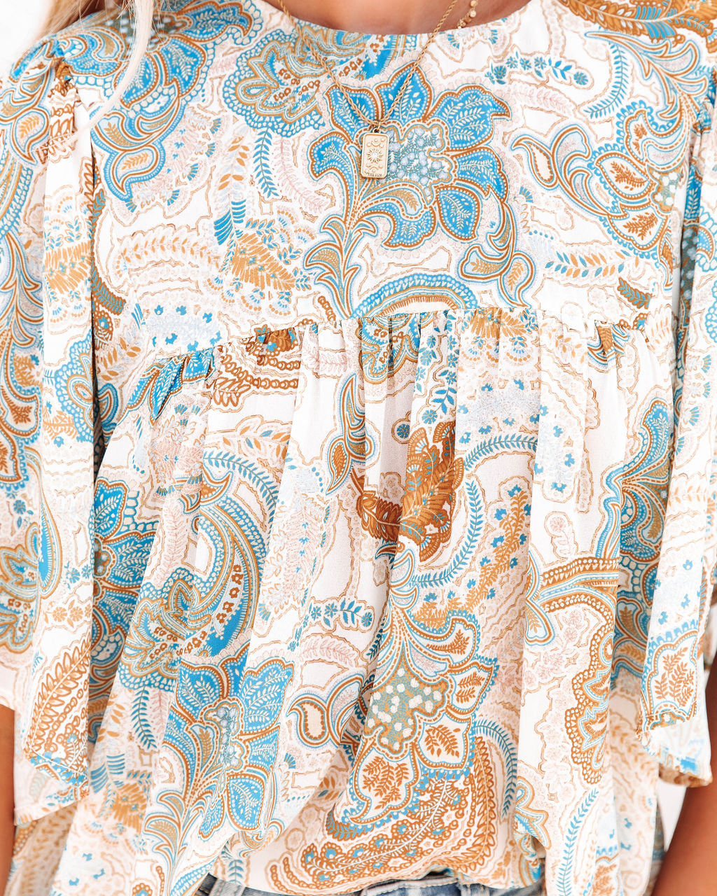 Karanella Paisley Print Babydoll Top - FINAL SALE