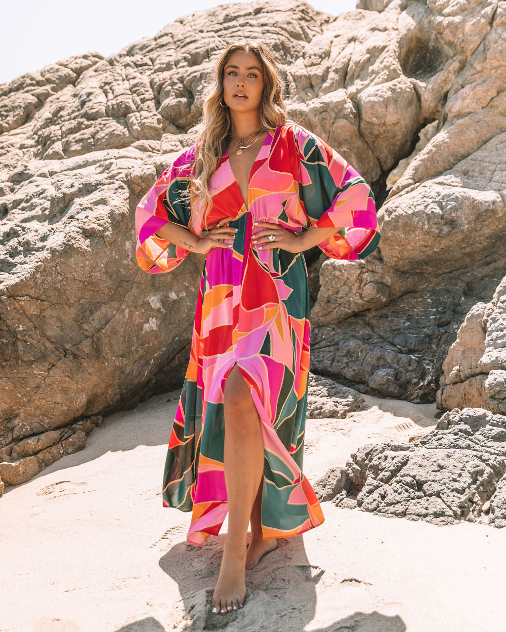 Tropical Mindset Kimono Maxi Dress - SALE