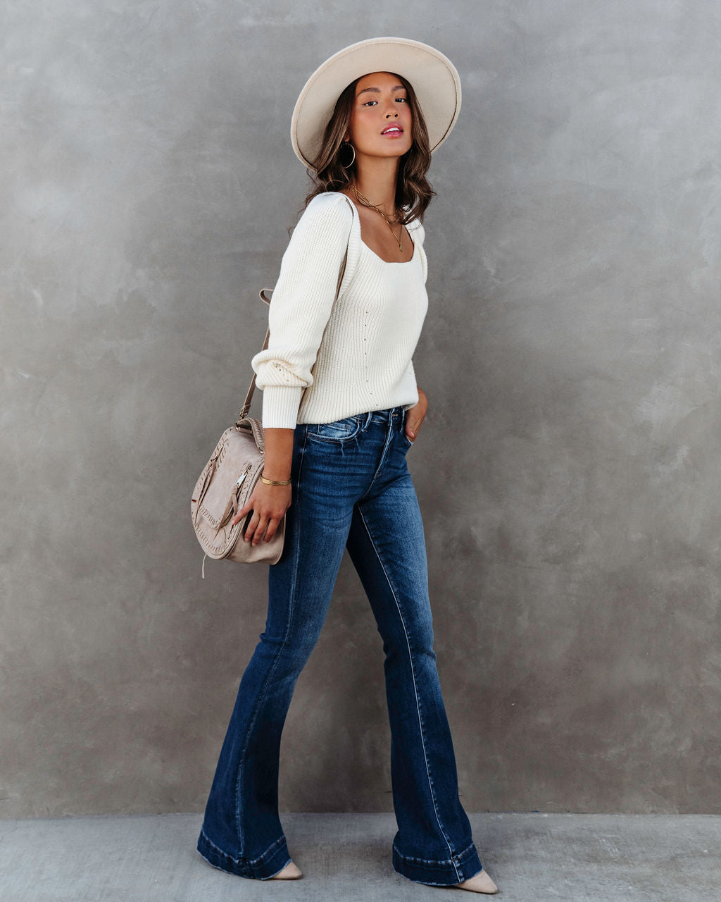 Wynter Knit Long Sleeve Top - Ivory - SALE