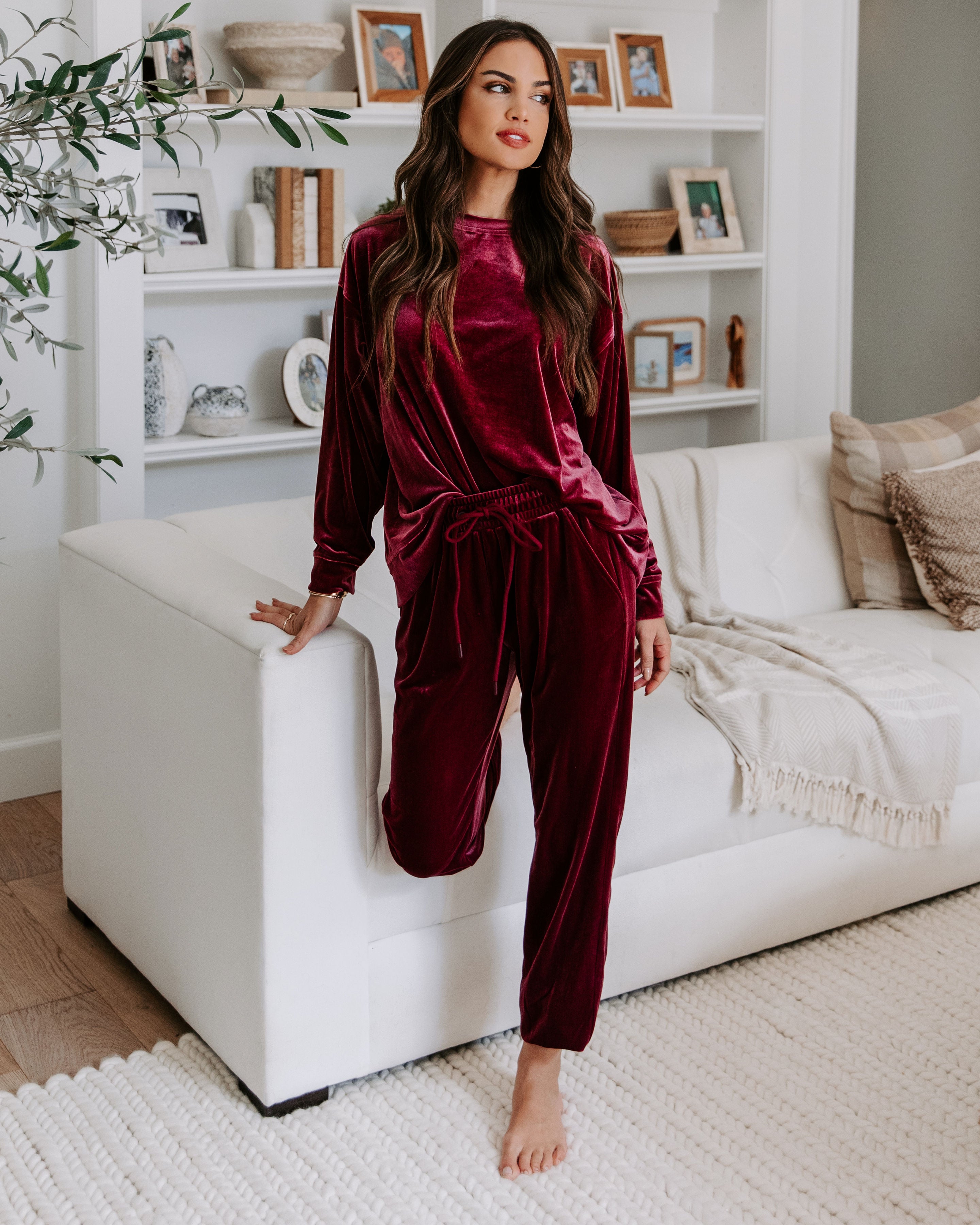 Switch Off Velvet Pullover Sweater - Rose