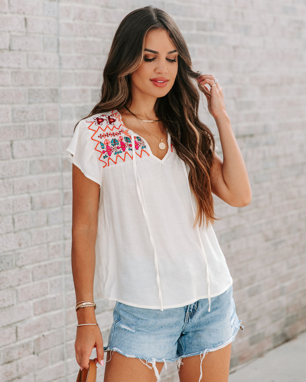Buenaventura Embroidered Babydoll Top - FINAL SALE