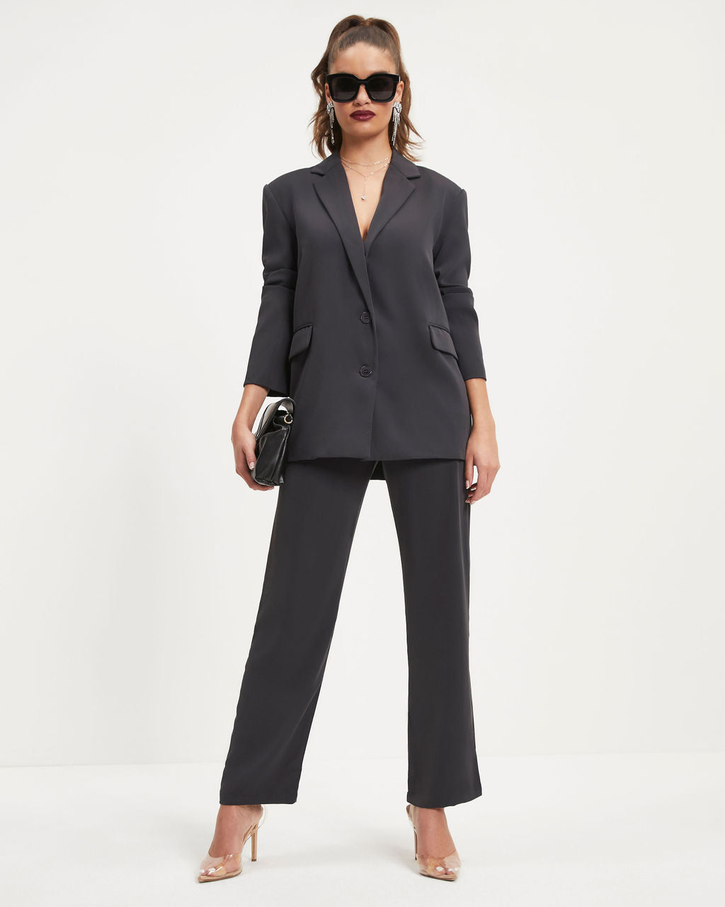 Harris Pocketed Blazer - Dark Grey