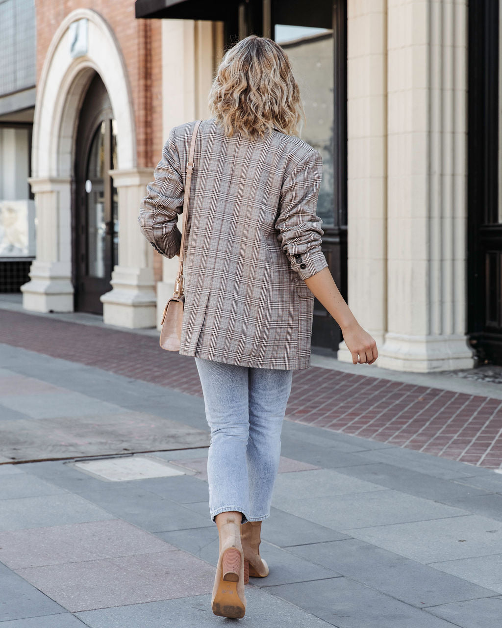Always The One Plaid Pocketed Blazer