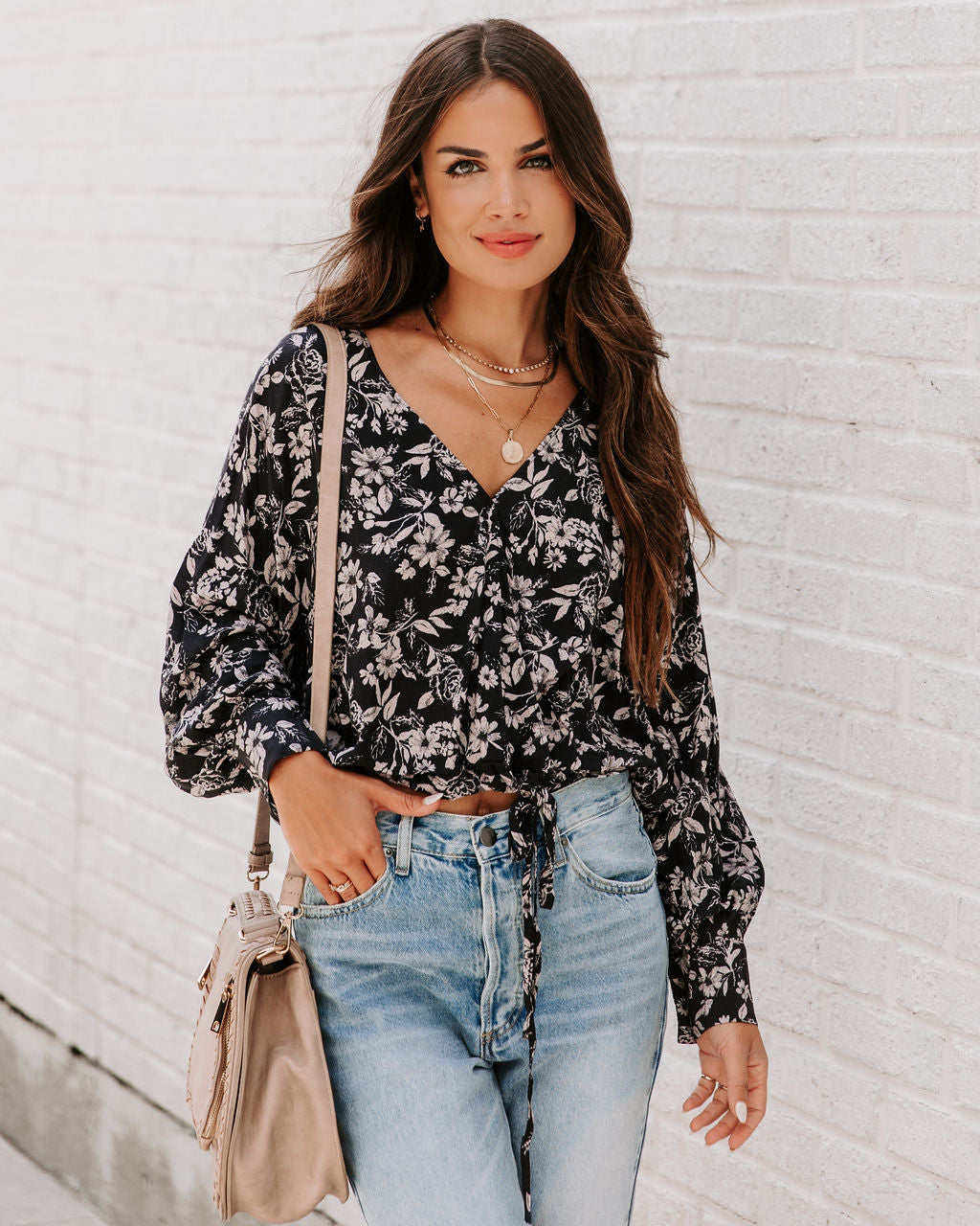 Daily Devine Floral Drape Top - SALE