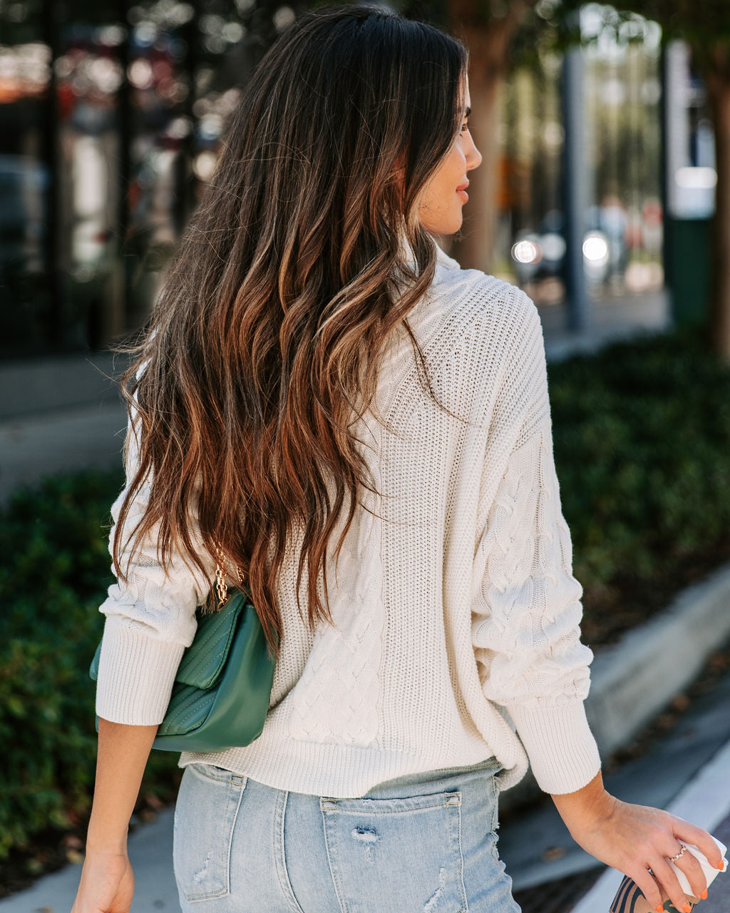 Keller Cable Knit Half Zip Pullover Sweater - Ivory