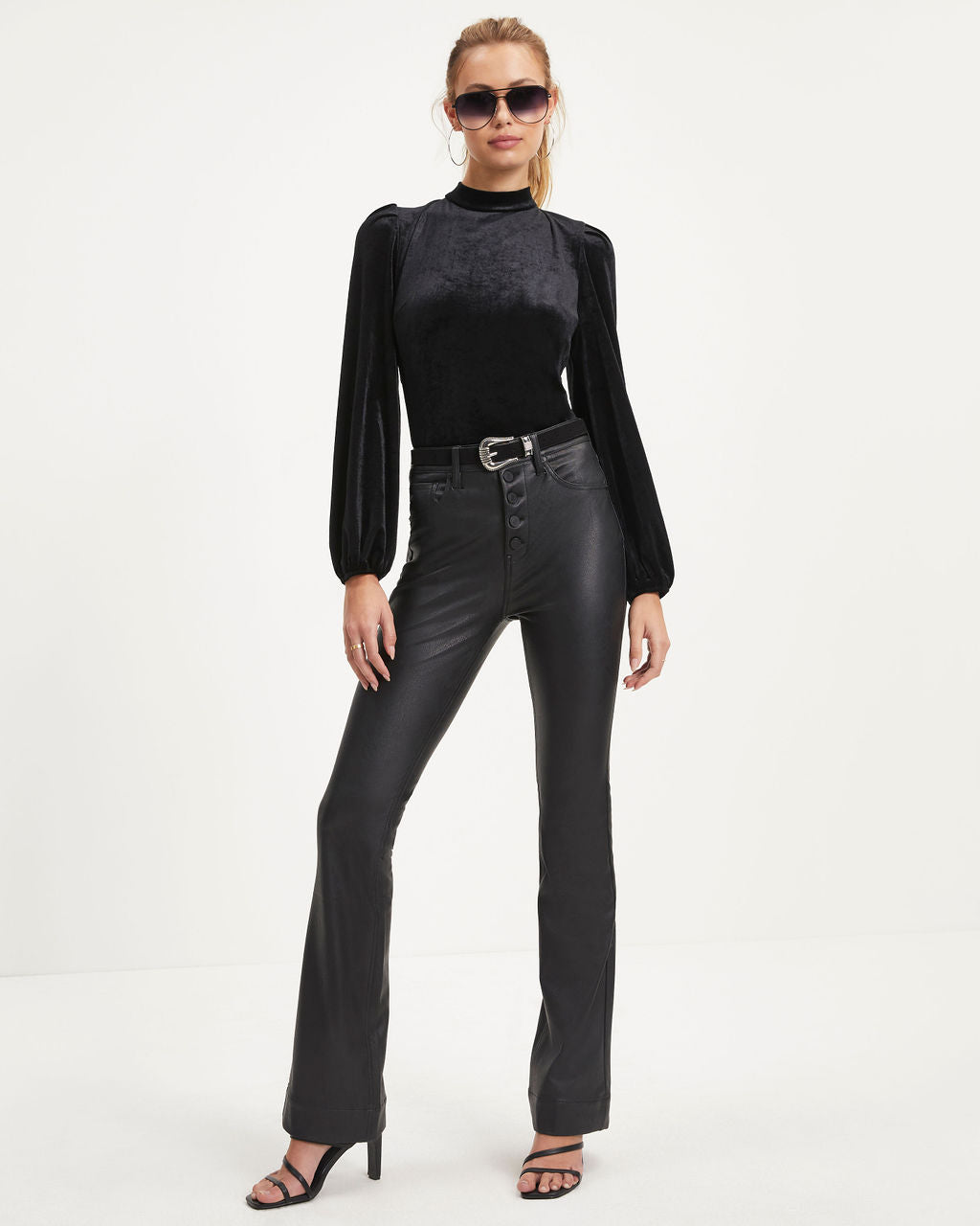 On Another Level Velvet Tie Back Top - Black