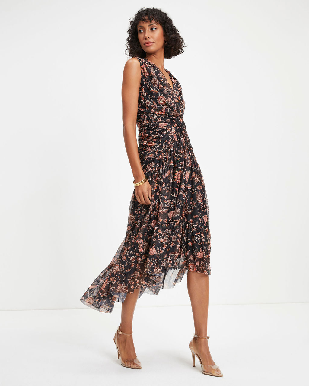 Creating My Own Destiny Floral Twisted Front Midi Dress