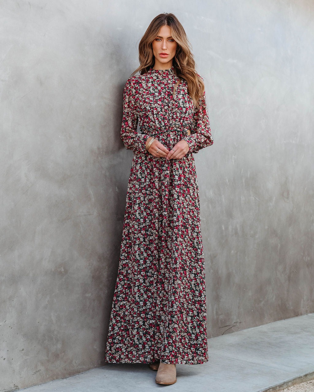 Falling For Me Floral Cutout Maxi Dress