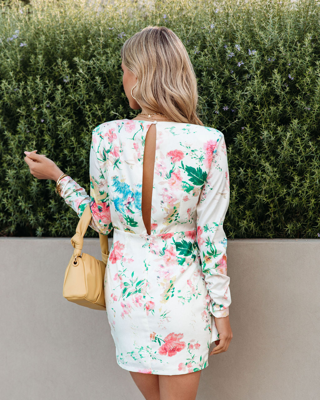 Cascade Gathered Floral Mini Dress - SALE