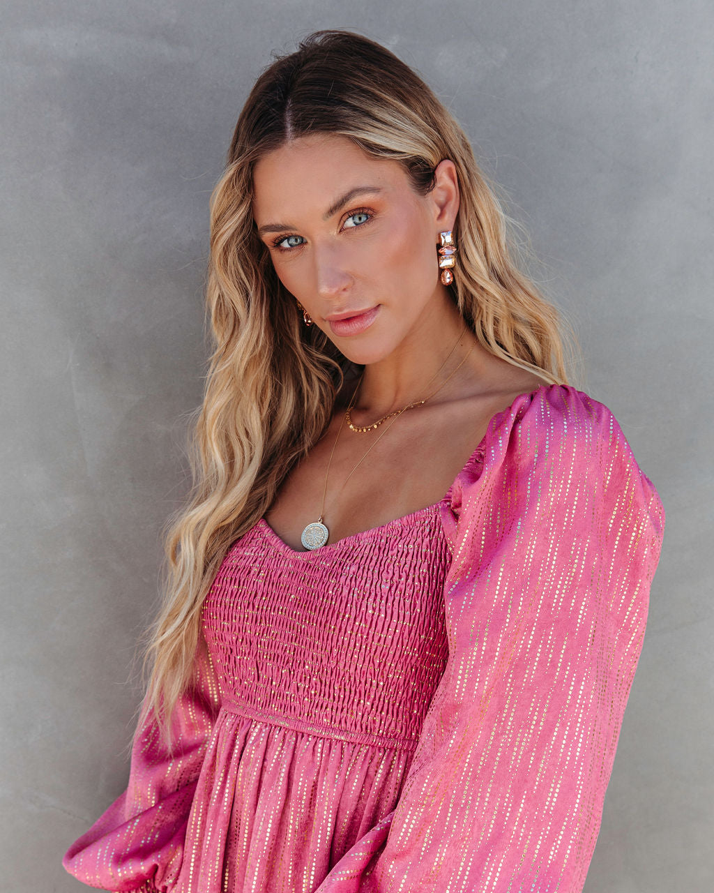 Such A Gem Crystal Drop Earrings - Blush