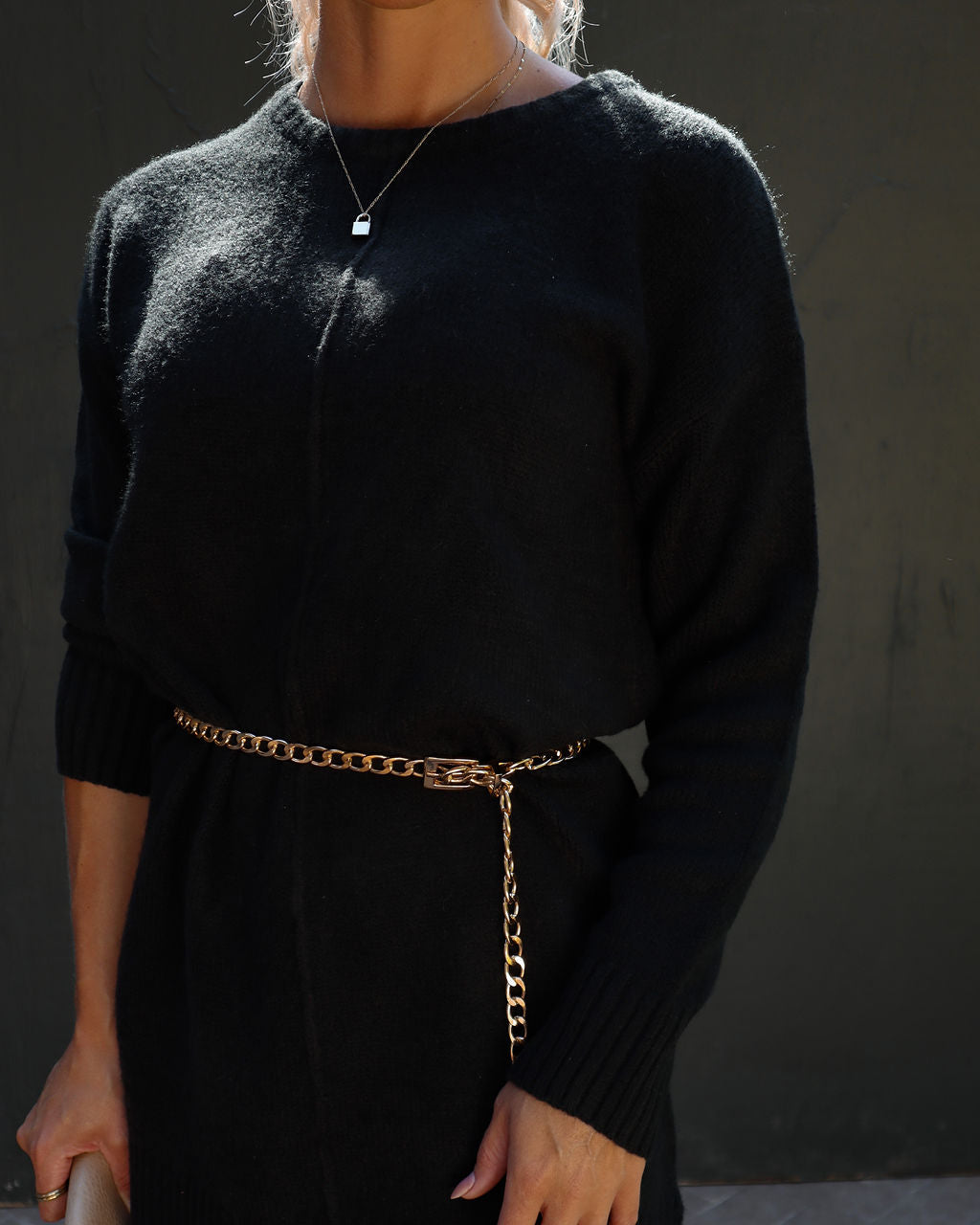 Smoky Mountain Sweater Dress - Black