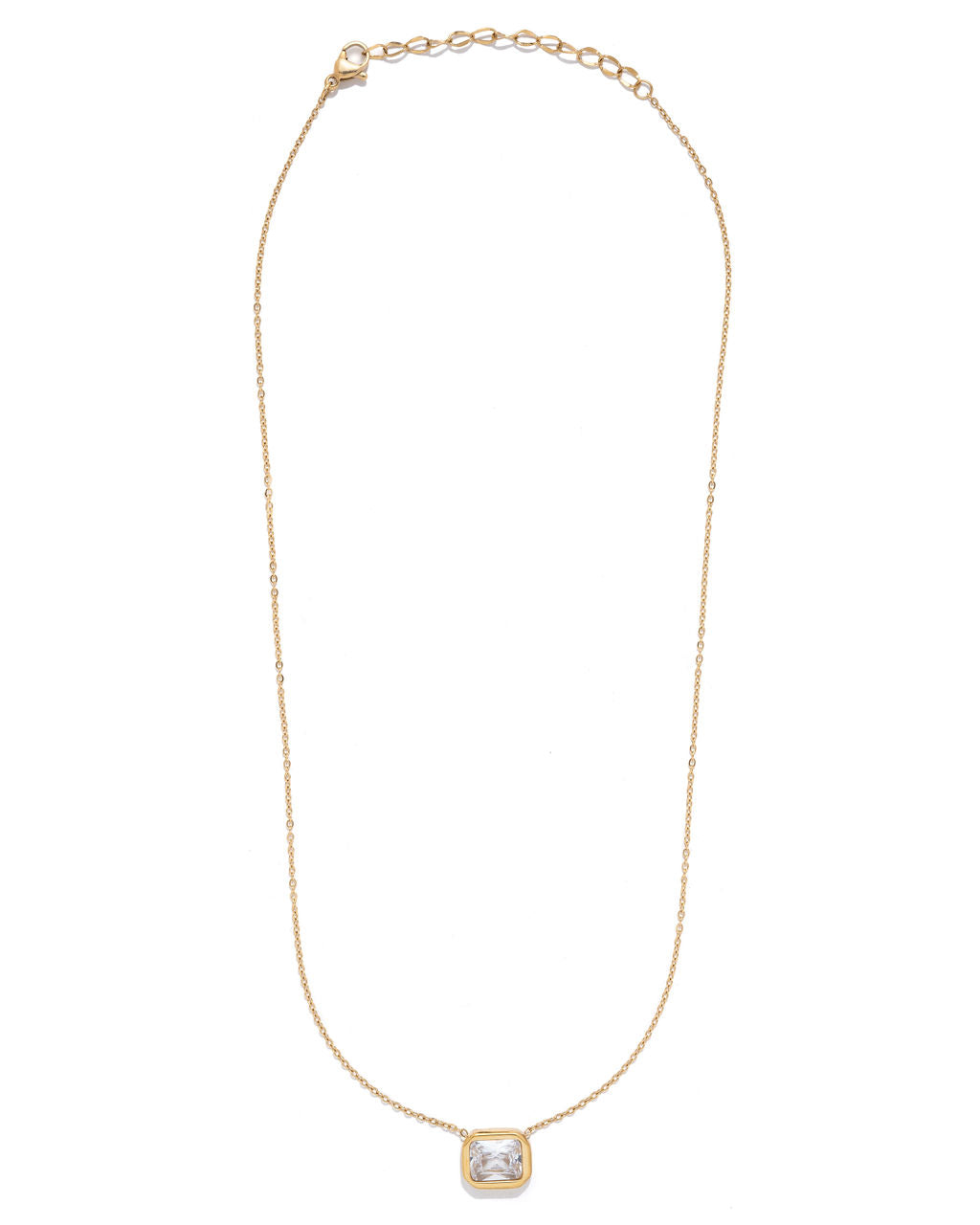 Set In Stone Crystal Necklace - Clear