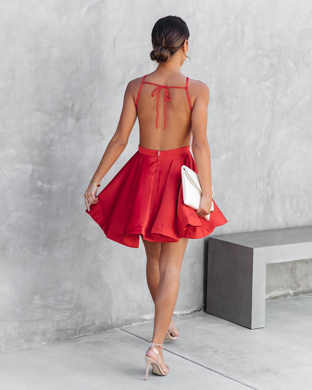 Formal Affairs Back Tie Dress - Red - FINAL SALE